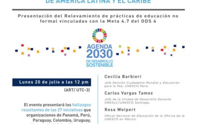 Webinar sobre educación en la agenda 2030,  20 de julio!!! NOTA EN LA AGENDA